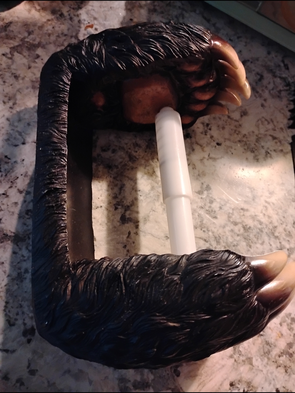 Hobby Lobby Black Bear Claw Toilet Paper Holder with Brown Claws